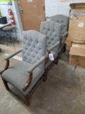 3 lobby chairs with nail-head trim