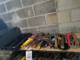 Shelf of assorted tools, toolbox