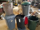 6 trash cans