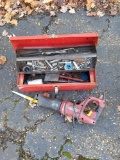 Sawzall with toolbox and hardware