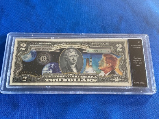 $2 "We Choose to go to the Moon" JFK Note