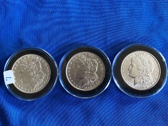 Morgan Dollars 1889, '90, 1900, high grade