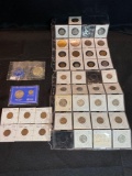 Assorted Coins, Indian head cents, walking Lib. half dollar, tokens, Silver Ike dollar