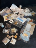 Assorted Coins, presidential and Sacagawea Dollars, Commemorative half dollars