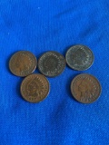 Indian Head cents 1889, '91, '92, 1905, '07