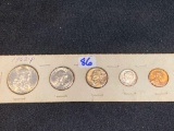 1962p 5 coin set