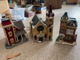 4 Ceramic Christmas Buildings