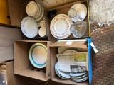 4 boxes of china, dishes