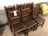 (6) oak carved back chairs