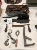 Tobacco cutter, draw knife, snips, tools