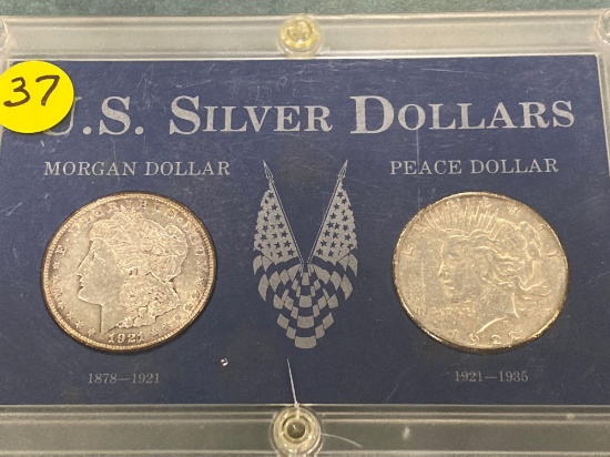 (2) Silver dollars (1921 & 1922-S). Bid times two.