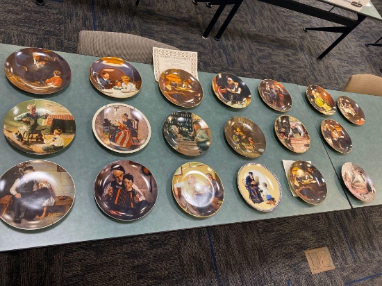 (19) Norman Rockwell collector plates.