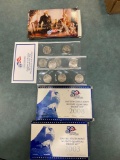 (2) US Mint State Quarters proof sets, & 2007 Presidential $1 coin proof set.