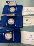 (3) 1987 US Constitution silver dollars. Bid times three.