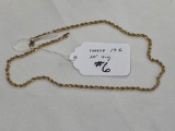 Marked 14K gold necklace, 20