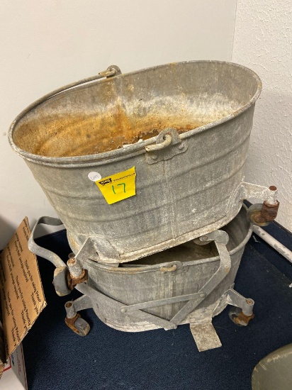 (2) Galvanized Mop Buckets