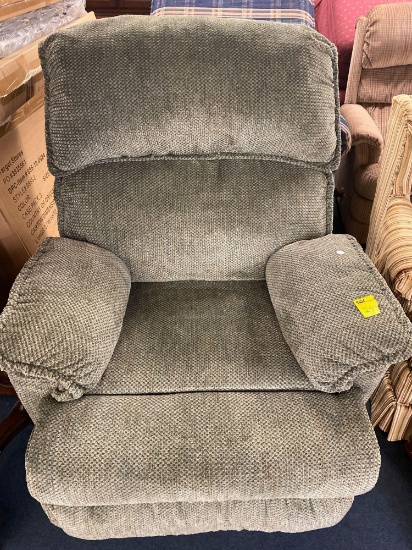 Sage green color recliner, very nice condition and quality fabric