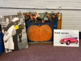 Pumpkin Painted Window, VW Sign