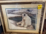 Large polar bear framed print