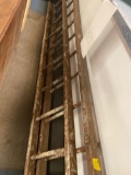 2 large wooden ladders, 10-12 ft