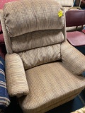 Tan color recliner chair stripes