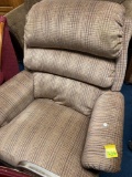 Tan recliner chair stripes