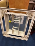 Mirror with shelves vintage, large about 3 ft.