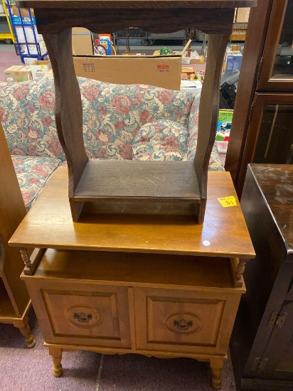 Wood end table and wooden cabinet/end table