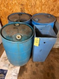 (4) Plastic Barrels, Trash Can
