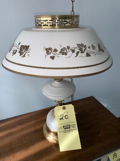 Gold Leaf Pattern Lamp and Cast Iron Lamp