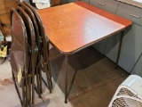 Card Table and 4 Folding Chairs