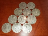 (11) Walking Liberty Half Dollars 1917-1947