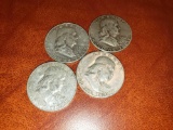 (4) Franklin Half Dollars 1951-1962