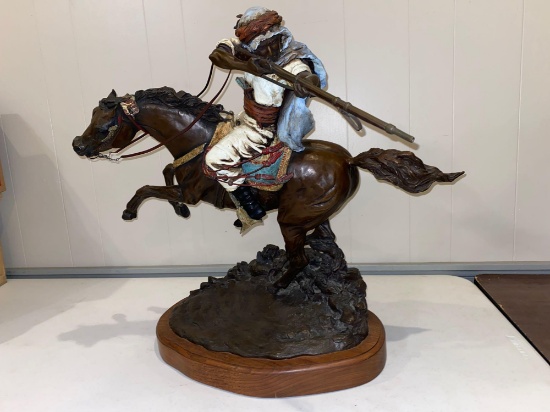 C. Cunningham signed "Arab Raider" statue, limited edition #7 of 10 made, copyright 1984