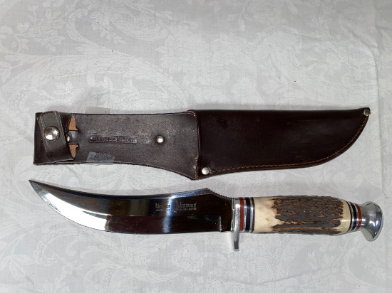 Linder "Skinner" Solingen Germany, 6" blade, leather Germany sheath.