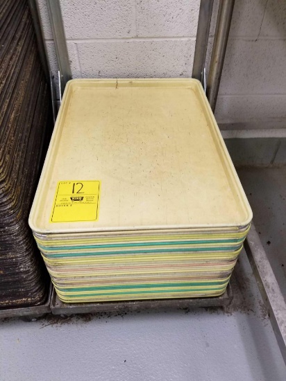 Plastic bakery trays, bid x 35, plus cart