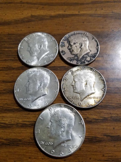 Kennedy half dollars 1964, extra coin not in photo