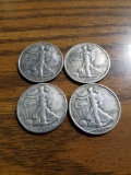 Walking liberty coins, (2) 1934, (1) '36, (1) 