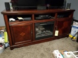 2 door tv stand with built in electric fireplace