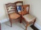 Tiger maple chair and 2 cane bottom chairs