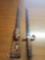 Japanese nagoya bayonet, 15 3/4 inch blade with metal sheath