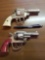 Pair of toy pistols in metal, Bang'o and Circle K six shooter