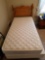 Single bed with pine headboard, mattress/boxspring and Hollywood frame