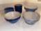 (3) Stoneware bowls, (3) small crocks.