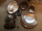 Silver Plates and Pewter Items, Avon Covered Dish, 2 Castleton Platters, Buenilum, Stieff Pewter Cup