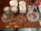 Clear Glass and Etched Glass Plates, Bowls, Pitcher, Cups