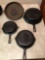 Griswold #8 Skillet with Matching Lid, Griswold #5 Skillet, Griswold #6