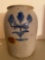 Blue decorated stoneware jar, 11