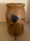 Stebner Hartville, Ohio impressed decorated stoneware beverage dispenser w/ spout & lid, 10.5