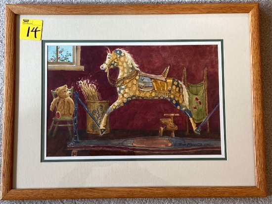 Tom Franta original watercolor, 24.5" x 18.5" frame.